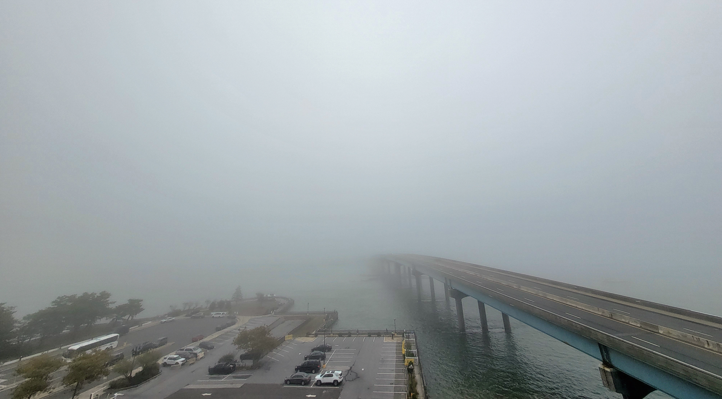 Marine fog shrouds the Brigantine Bridge that connects Atlantic City and Brigantine (Atlantic County) on September 28th (photo courtesy of Chris Stachelski).