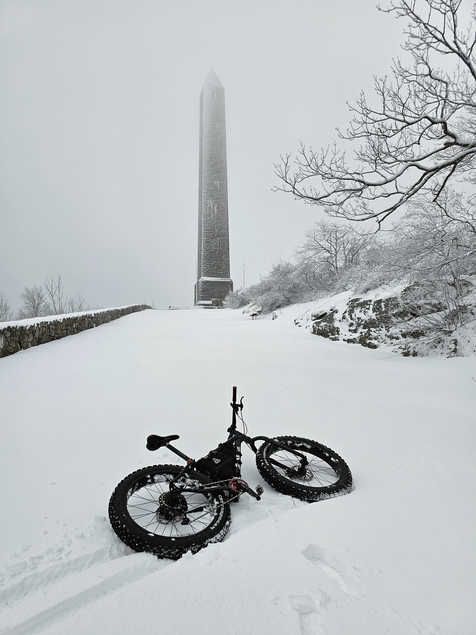 Figure 9. The six-inch snowfall at High Point Monument on April 12th (photo courtesy of Shawn Viggiano). Photo of the six-inch snowfall at High Point Monument on April 12th (photo courtesy of Shawn Viggiano).