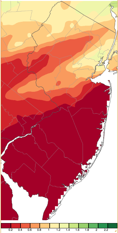 Figure 10. Precipitation across New Jersey from 8 AM on October 28th through 8 AM October 31st based on a PRISM (Oregon State University) analysis generated using NWS Cooperative, CoCoRaHS, NJWxNet, and other professional weather station observations. Precipitation across New Jersey from 8 AM on October 28th through 8 AM October 31st based on a PRISM (Oregon State University) analysis generated using NWS Cooperative, CoCoRaHS, NJWxNet, and other professional weather station observations.