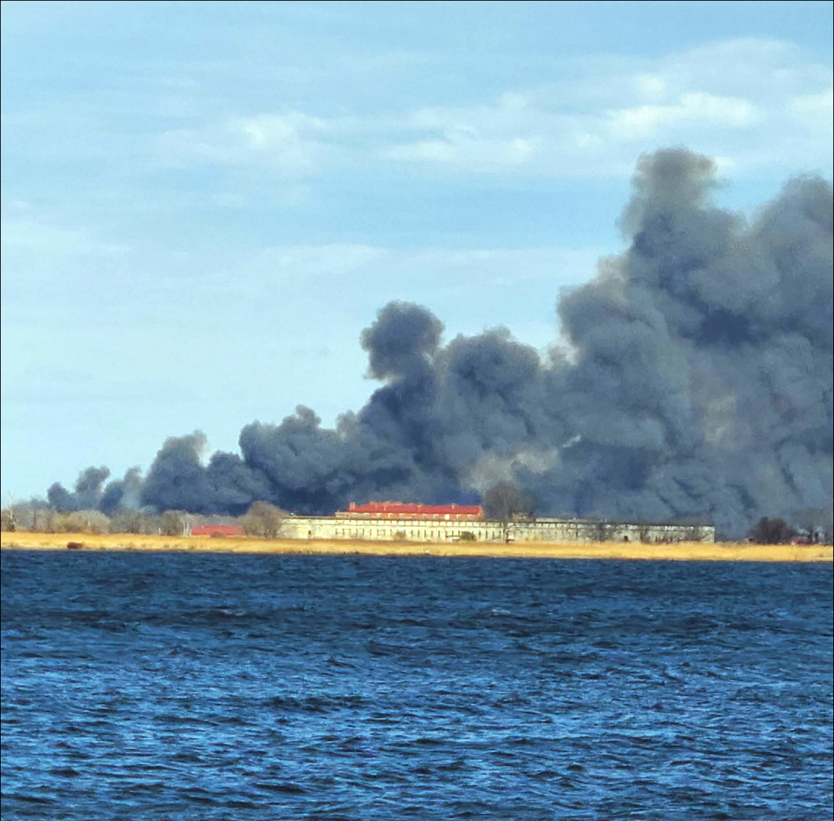 Figure 2. Brush fire in Supawna Wildlife Refuge, Pennsville (Salem) the afternoon of March 1st. Taken from the Delaware side of the Delaware River. Smoke from a brush fire in Supawna Wildlife Refuge, Pennsville (Salem) the afternoon of March 1st.