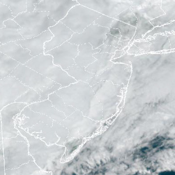 Figure 5. Visible satellite image over New Jersey at 1:16 PM EST on October 5th (NOAA/NESDIS). Visible satellite image over New Jersey at 1:16 PM EST on October 5th (NOAA/NESDIS).