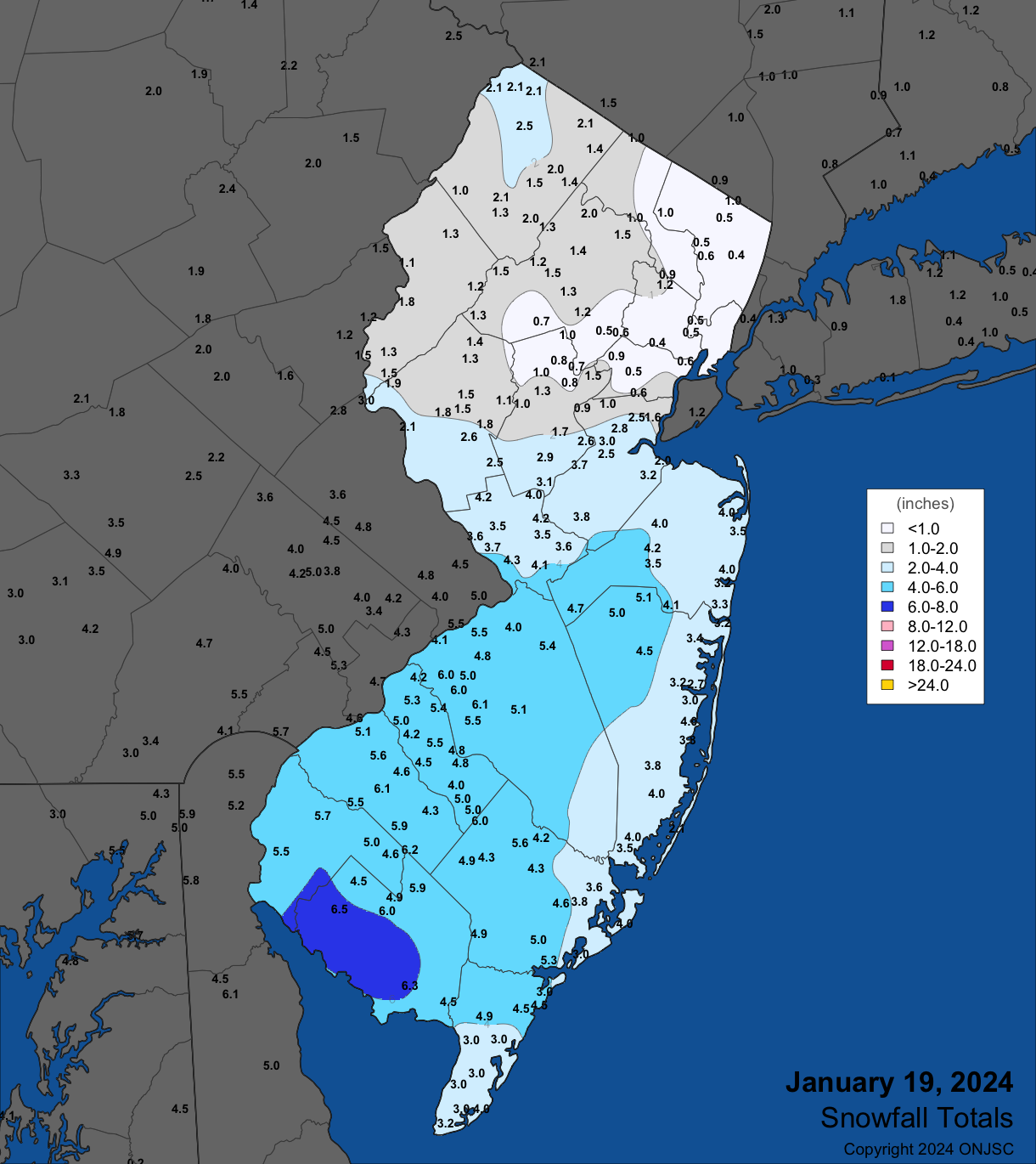 Figure 11. Snowfall from early morning to late afternoon January 19th. Observations are from CoCoRaHS, NWS Cooperative Observer, and NWS Spotter reports. Snowfall from early morning to late afternoon January 19th. Observations are from CoCoRaHS, NWS Cooperative Observer, and NWS Spotter reports.