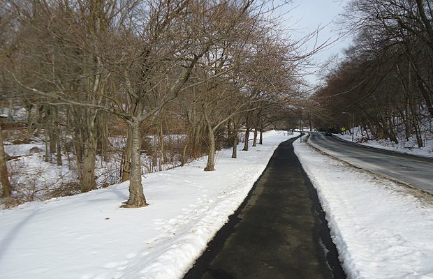 A snowy scene from Echo Lake Park in Mountainside from February 2014. Snow in Echo Lake Park