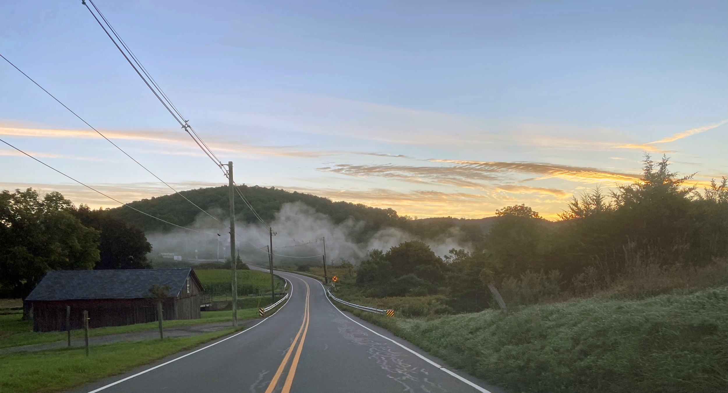 Low-lying radiation fog crossing the road in Sparta (Sussex County) on the morning of September 24th. Photo by Nick Stefano. Low-lying radiation fog crossing the road in Sparta on the morning of September 24th.