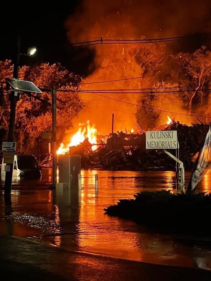 Figure 23. The remains the Saffron restaurant in Manville following a gas explosion early on September 3. Note the flood waters from the adjacent Millstone River still surrounding the facility. Photo of the remains the Saffron restaurant in Manville following a gas explosion early on September 3. Note the flood waters from the adjacent Millstone River still surrounding the facility.