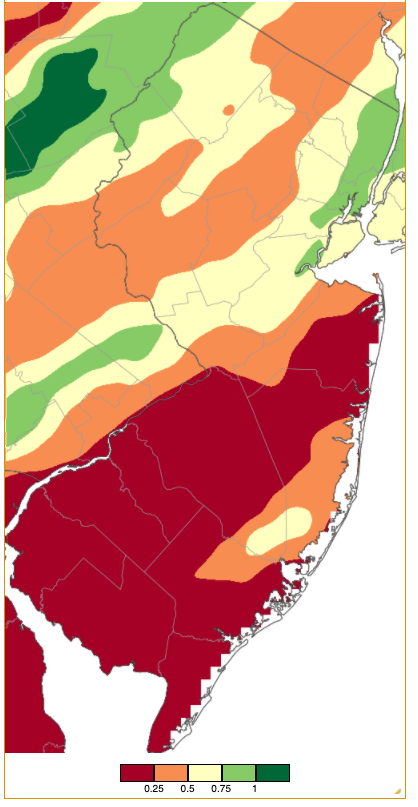 Figure 2. Rainfall from approximately 7 AM on May 3rd to 7 AM on May 4th based on a PRISM (Oregon State University) analysis generated using NWS Cooperative and CoCoRaHS observations. Note the scale in inches at the bottom of the figure. Rainfall from approximately 7 AM on May 3rd to 7 AM on May 4th based on an analysis generated using NWS Cooperative and CoCoRaHS observations