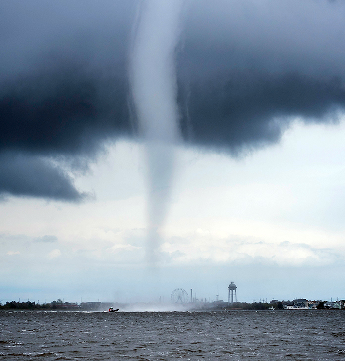 A waterspout over Barnegat Bay on May 8th near Seaside Heights (Ocean County). Photo by Michelle Brooks. A waterspout over Barnegat Bay on May 8th near Seaside Heights